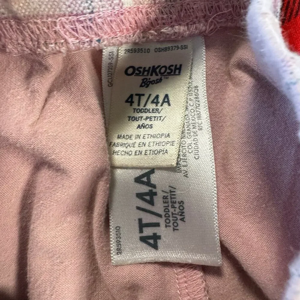 Girls 4T Fall Winter Outfit Bundle OshKosh Plaid Tunic Leggings Lot